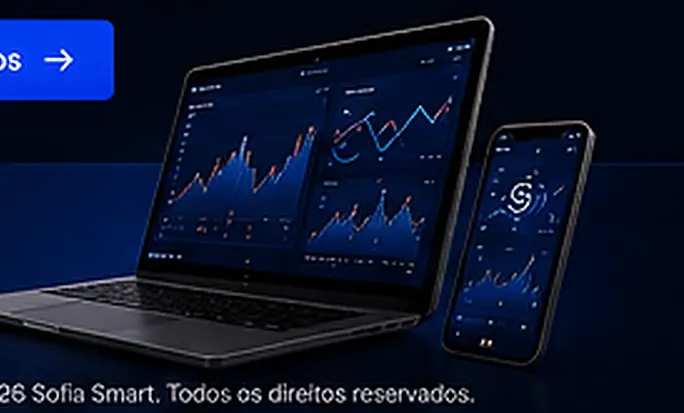 Painéis de dados Sofia Smart em notebook e celular